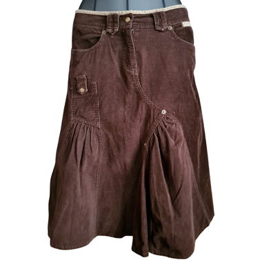 Vintage brown corduroy midi skirt by Tissaia