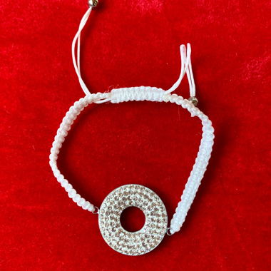 Stoff Armband mit Kristallen