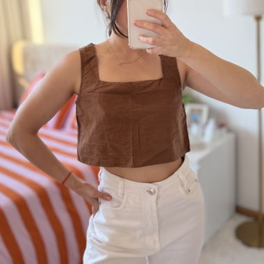 Braunes Crop-Top