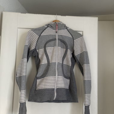 Lululemon sweat à capuche zippé rayé gris Align taille S