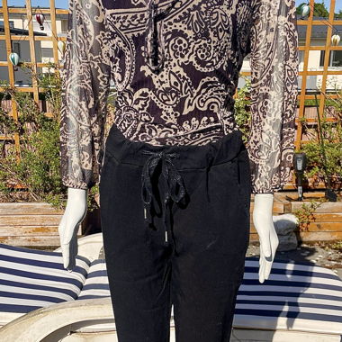 Schwarze Bindepantacourt – Casual Chic Stil