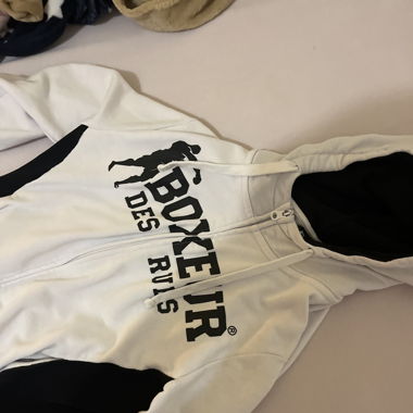  Boxeur des rues Jacke in weiss/schwarz  L
