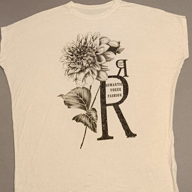 T-shirt bianco con stampa floreale