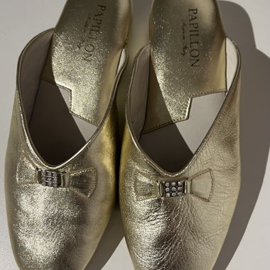 PAPILLON goldene Mules Grösse 36