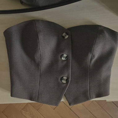 Brown bustier top
