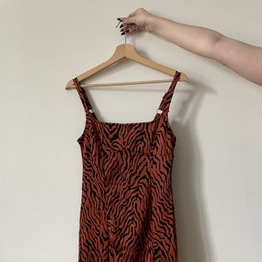 ORANGE - BLACK ZEBRA DRESS - SIZE S