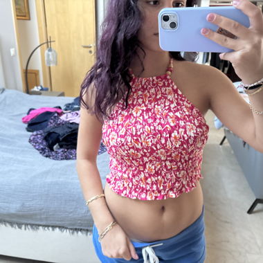 Floral halter crop top