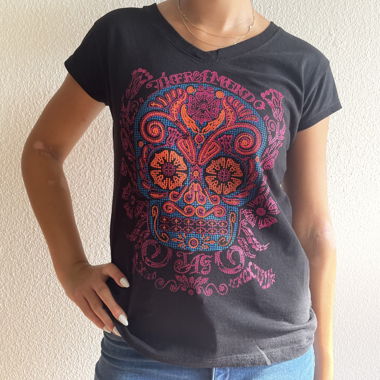 Black T-shirt with Skull Motif