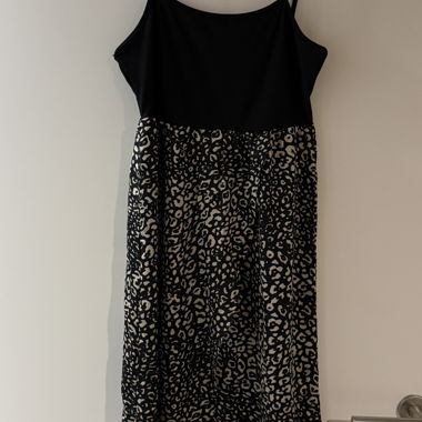 Printed Black Long Dress