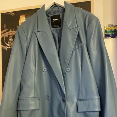 Blazer Lederimitat Babyblau