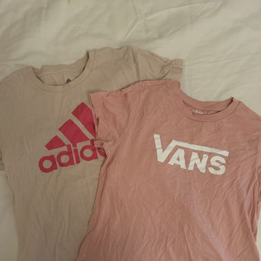 Pink adidas and vans shirts