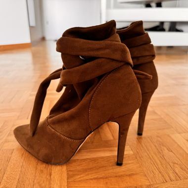 Brown High Heel Ankle Boots