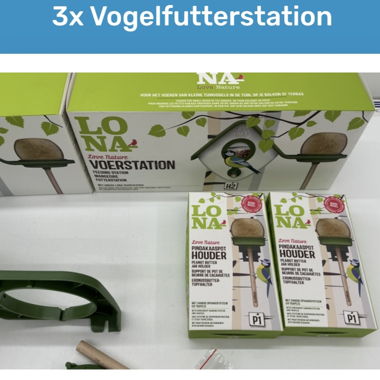 Lot de 3 stations d’alimentation pour oiseaux LONA