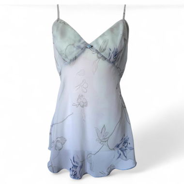 Haut Cami Y2K à Fleurs Bleues (L)