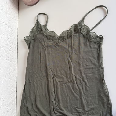 Olive green lace top