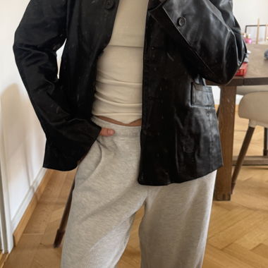 Veste noire en simili cuir