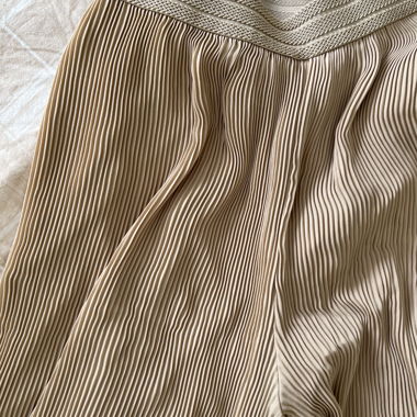 Pantaloni plissettati beige M