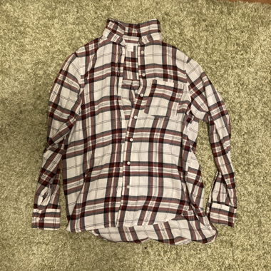 plaid button-up shirt