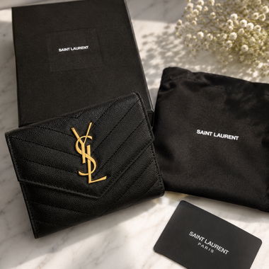 Portemonnaie Saint Laurent aus schwarzem Leder