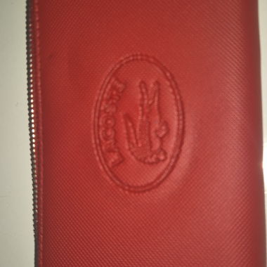 Portafoglio rosso con zip Lacoste