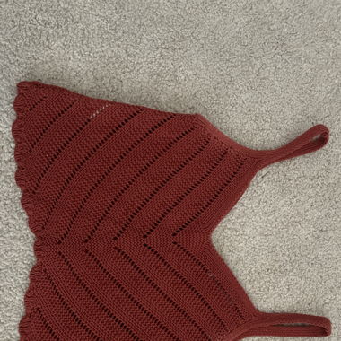 red crochet top