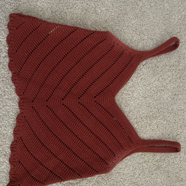 red crochet top