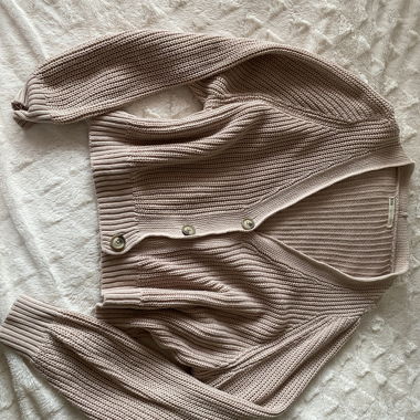 Strick-Cardigan rosa/beige