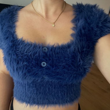 Blue fluffy top