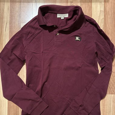 Burberry Bordeaux long-sleeve Polo Shirt