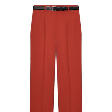 Rotes Zara-Geradehose mit Gürtel