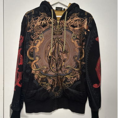 Sweat à capuche zippé Christian Audigier
