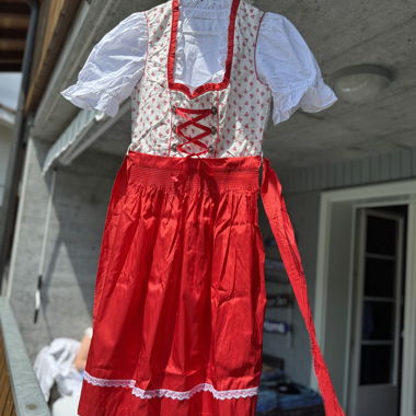 Abito dirndl rosso-bianco