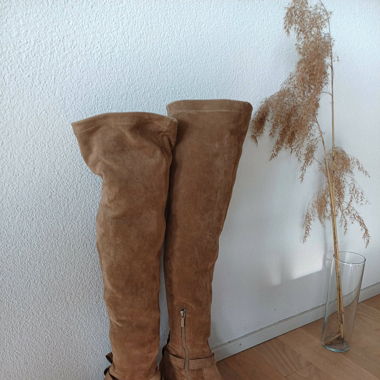 Wildleder overknees leather 