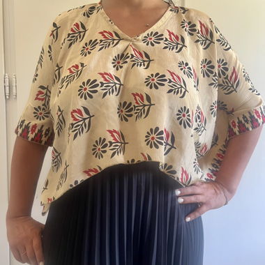 Blusa in seta fantasia floreale