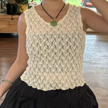 japanese vintage: white lace top