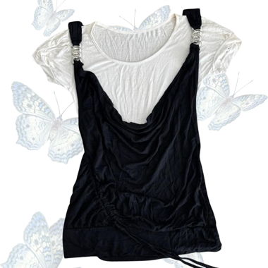 Y2K Double Layer Illusion Top