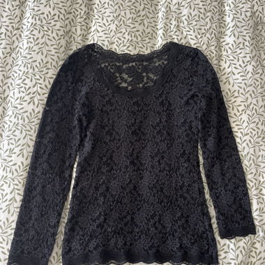 Vintage black lace longsleeve shirt 