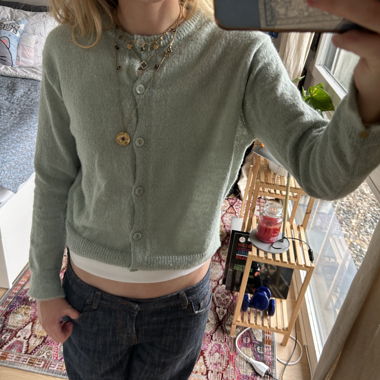 ZARA mintgrüner Cropped-Cardigan M