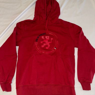 Felpa con Cappuccio Lion of Porches rossa – Taglia L