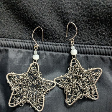 Star metal earrings handmade alternative punk goth