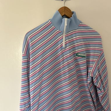 Pull Lacoste Live rose blanc bleu