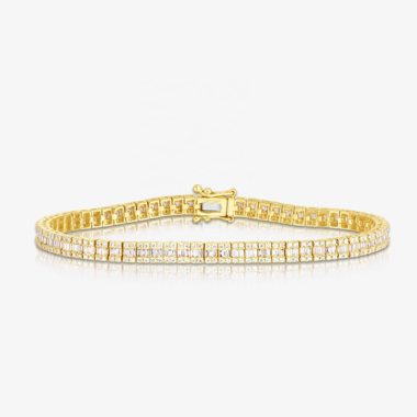 vergoldetes Sterling Silber Armband mit Zirkonia
