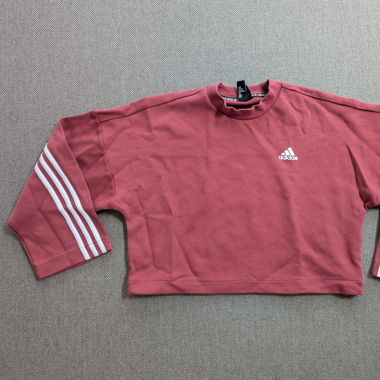 Bordoroter, gecroppter Pullover - Adidas 