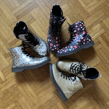 Set of 3 pairs of girls' ankle boots