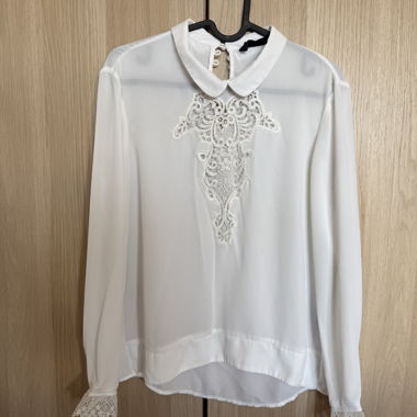 Blusa bianca The Kooples dettagli in pizzo M