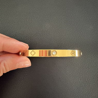 Bracelet de manchette plaqué or 18K
