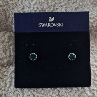 Boucle d'oreille Swarovski vert Émeraude