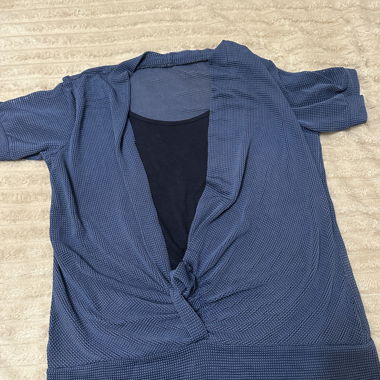 Top blu a maniche corte da infilare