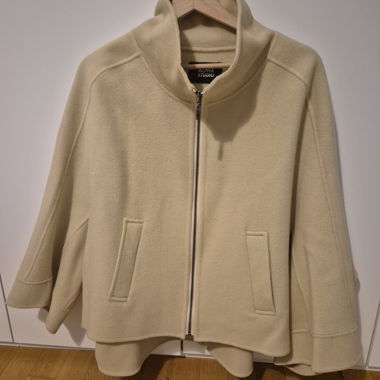 Giacca in lana beige Alpha Studio con zip