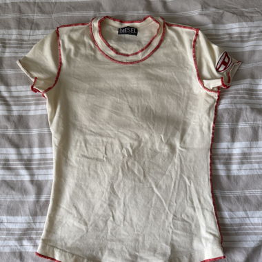 Diesel White and Cream T-shirt 